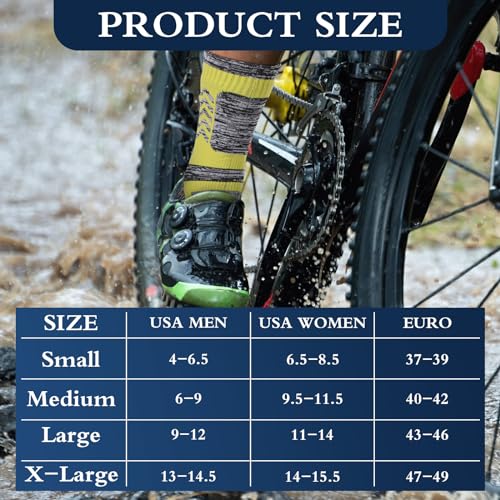 Image of Jeyiour 2 Pairs Waterproof Socks Unisex Waterproof Breathable Outdoor Skiing Hiking Wading Fishing Socks for Men Women