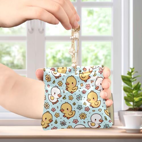Cute Duck Coin Purse Leather Pouch Change Purse, Squeeze Coin Pouch for Cards, Keys & Lipsticks, Unisex4