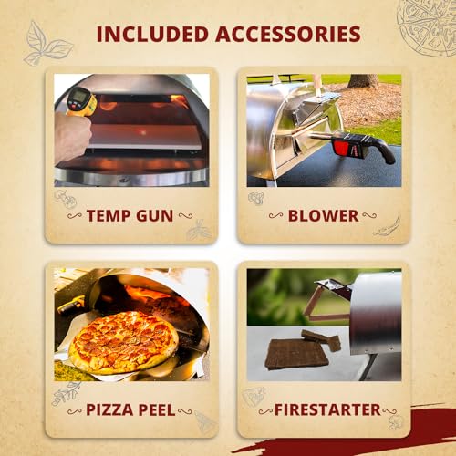 Image of Pellethead Portable Wood-Fired Pizza Oven Kit, 800F, 13 inch Stone