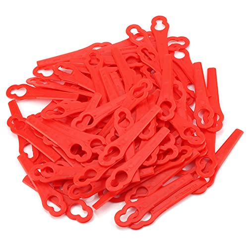 Image of 100 Pack Trimmer Blades Replacement, ABS Plastic Grass Trimmer Blades Compatible with FRT18A FRT18A1 FRT20A1 and Art 46155, Garden Weed Eater Cutting Blades