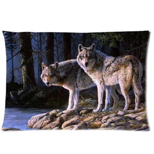 Cool wolf pillowcase standard size 20x30 two sides pillowcase