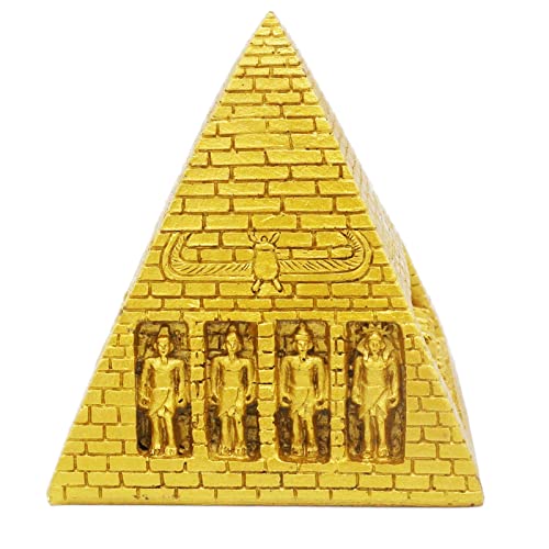 Image of Aquarium Pyramid Fish Tank Decorations Ancient Egypt Reptile Turtle Lizard Spider Tanks Terrarium Egyptian Decor Ornament Pet Gold