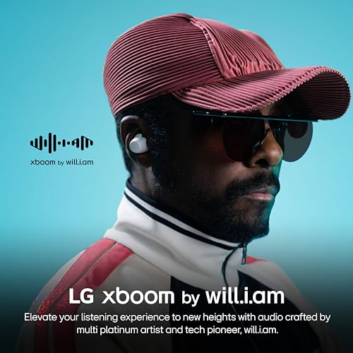 Image of LG xboom Buds by will.i.am, xboom Signature Sound by will.i.am with Graphene Drivers, 3 Mic Active Noise Cancellation, Up to 30 Hours of Battery, IPX4 Water Resistant, White