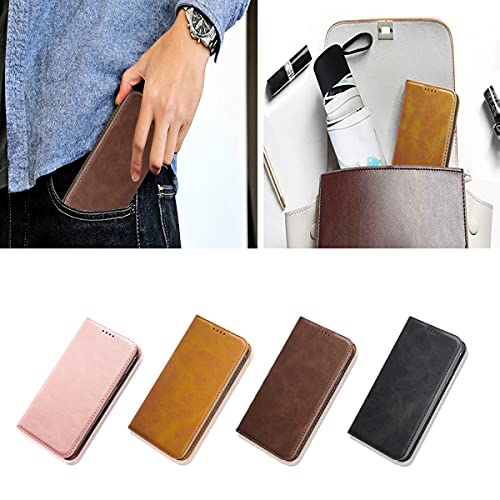 LANJLM cover for iPhone 11 Case PU Leather Wallet Case Card Holder Shockproof Flip Cover - Brown