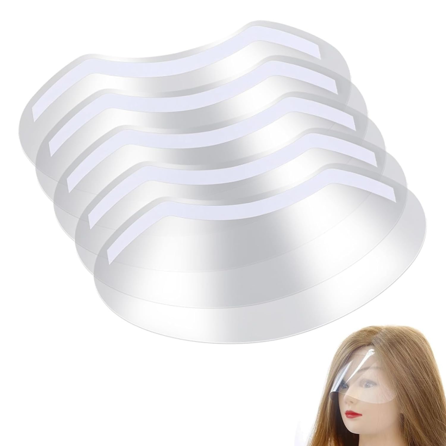 Bobozhong 100Pcs Transparent Shower Eye Patches - Soft Face Visor For Hair Washing, Microblading & Eyelash Extensions | Reusable Eyebrow Shields | Waterproof Eye Protection Mask