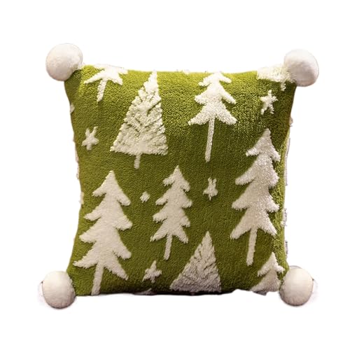 Cojines navideños para sofá | Árbol de Navidad suave | Decoración interior estilo boho para dormitorio, sala de estar, sofá cama, decoración para salón, dormitorio, casa