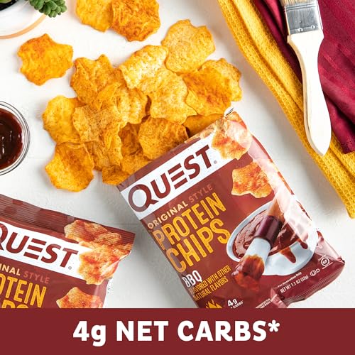 Image of Quest Nutrition BBQ Protein Chips, 19g Protein, 4g Net Carb, Low Carb, Gluten Free, 1.1 oz, 4 count