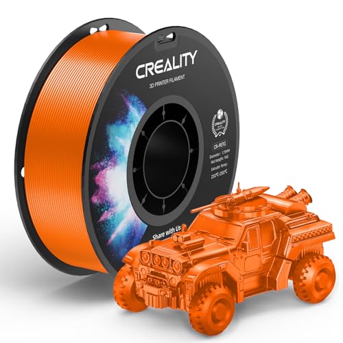 Creality PETG Filament 3D Printer Filament 1.75mm:Stability & Great Toughness PETG Filament Dimensional Accuracy +/- 0.02 mm 1kg (2.2 lbs) for FDM 3D Printer Orange