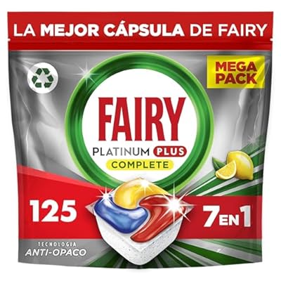 Fairy Platinum Plus Limón Cápsulas De Lavavajillas Todo En Uno  125 Cápsulas  Nuestra Mejor Limpieza Que Deja Los Platos Como Nuevos  Elimina La Falta De Brillo Y Evita La Cal