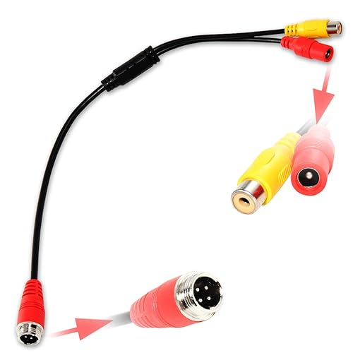 EWAY Cable macho de aviación de 4 pines a RCA adaptador hembra, RCA a M12 de 4 pines para monitor de aviación/conector de cámara, cable de video