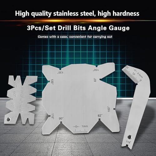 Winkellehre-Set, 3-teilig, Spitzer, Bohrer, Winkelschablone Zum Schärfen von Bohrwerkzeugen, Bohrdurchmesser, Winkellehre, Bohrer, Winkellehre
