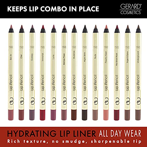 Gerard Cosmetics Lip Pencil - Adds Depth To Neutral Colors - Enhances Lip Shape And Prevents Lipstick Feathering And Smudging - Applies Smooth And Stays Put All Day - Mudslide - 0.04 Oz #TOP5