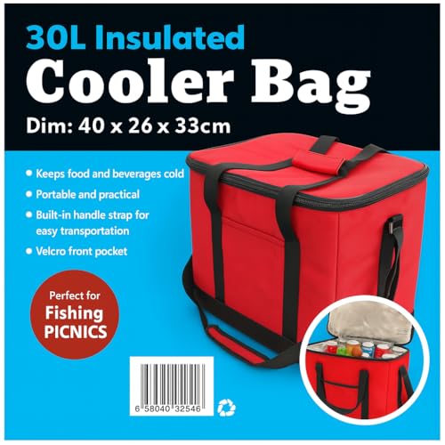Extra Large 30L 60 Can Insulated Hot/Cold Cooler Bag Cool Box Picnic Camping Food Drink Ice Freezer Cool with Carry Handle and Shoulder Strap - Image 7