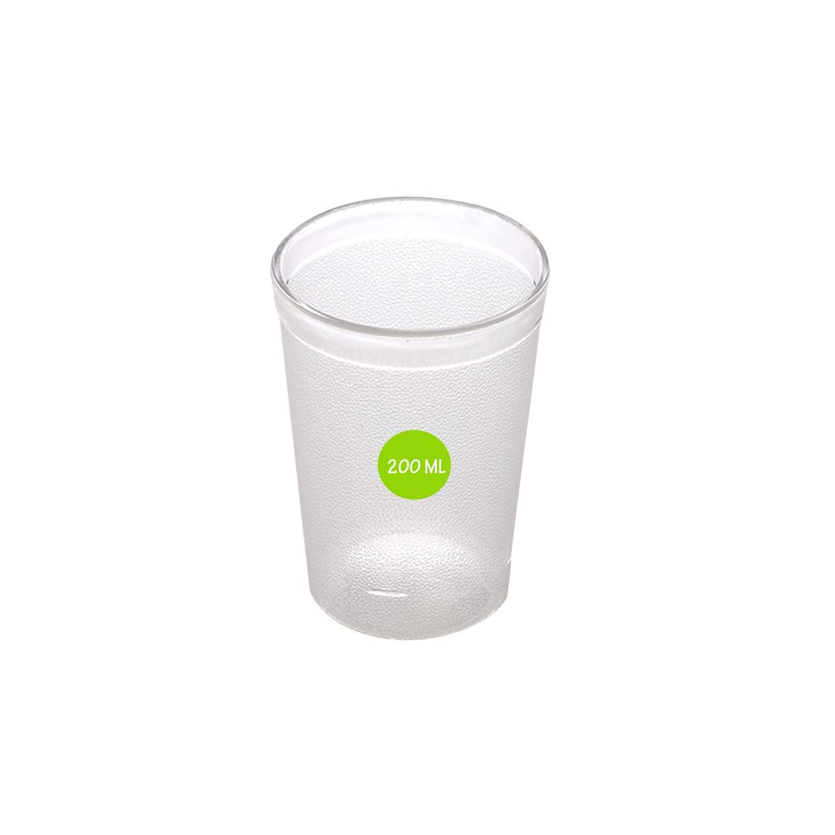 Juego de 12 vasos regulares de policarbonato para agua, zumo para mesa de comedor, hogar, cocina, fiesta, restaurante, 200 ml, transparente