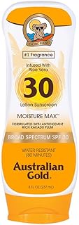 Australian Gold Sunscreen Lotion SPF 30, 8 Ounce | Moisture Max | Infused with Aloe Vera | Broad Spectrum | Water Resistant