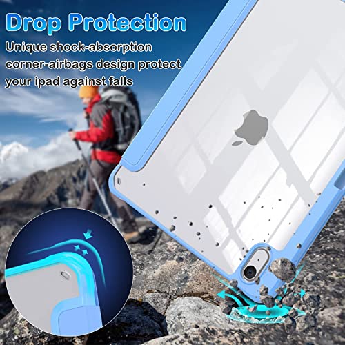 Image of ProElite Case Cover for Apple iPad (A16) 11th /10th Generation (2025 /2022), Transparent case Cover with Pencil Holder for iPad 11th /10th Gen 2025 /2022, Haze Blue