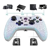 Switch コントローラー 無線 PC コントローラー 背面ボタン付き 連射機能 6軸ジャイロセンサー搭載 4階段HD振動 RGBライト PC/PS4/SWITCH全対応 ゲームパット