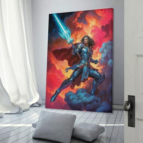 Toile Archangel Michael pour chambre à coucher et salon gris