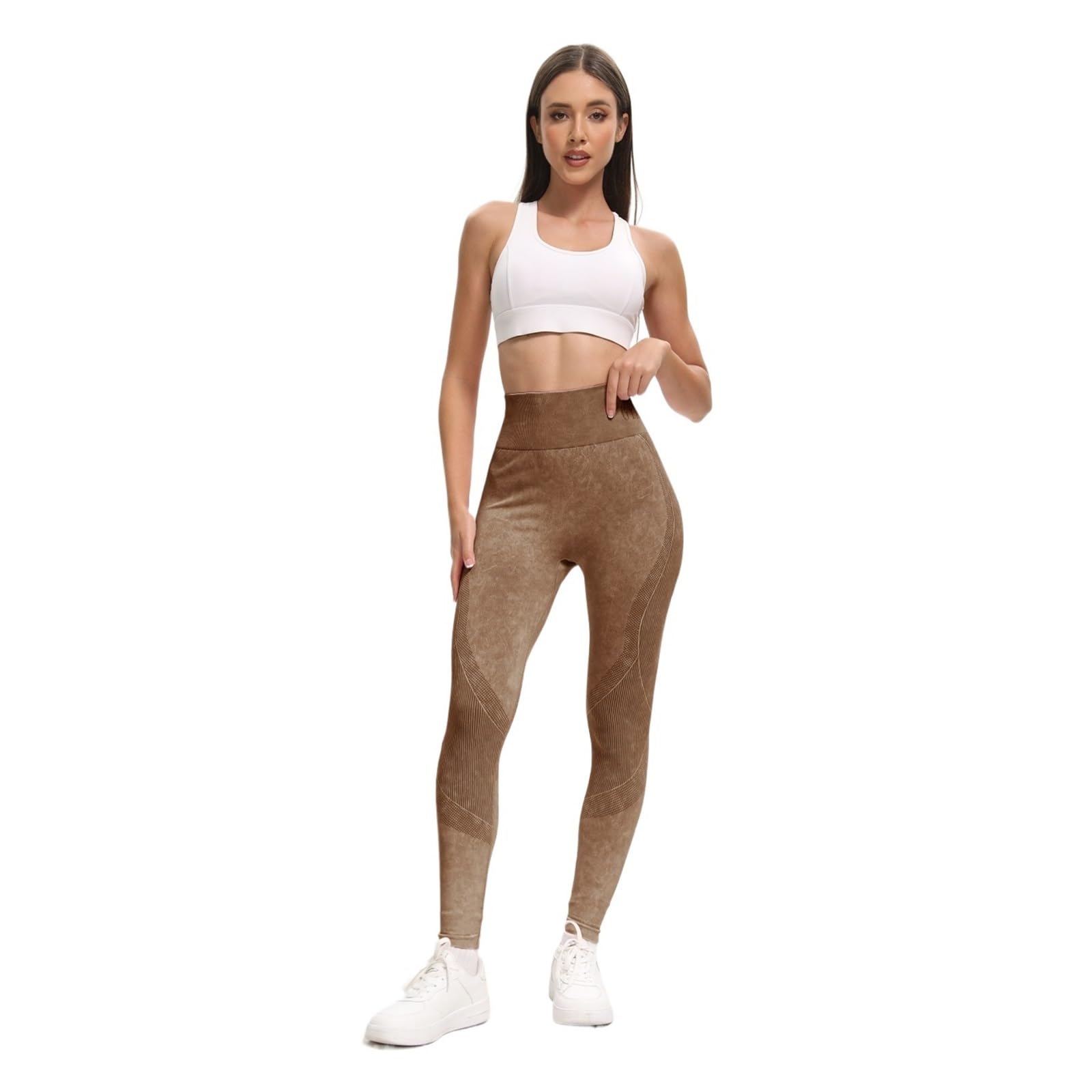 Leggins Mujer Push Up Leggings de Yoga elásticos Cintura Alta for Mujer, sin Costuras y con realce glúteos, Paquete 2