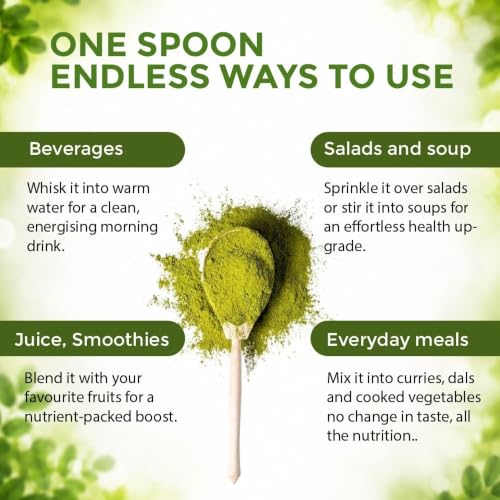 Image of 100% Natural Oryn Foods Moringa Powder 200g for Daily Nutrition, Immunity Support, and Skin Health, with Antioxidants, Vitamins, and Minerals | No Additives | Vegan | Pure Moringa