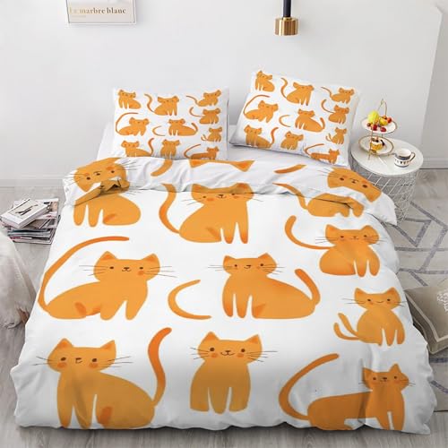 Parure de lit chat 200x200 cm fermeture éclair pour éviter la couette qui glisse - 2