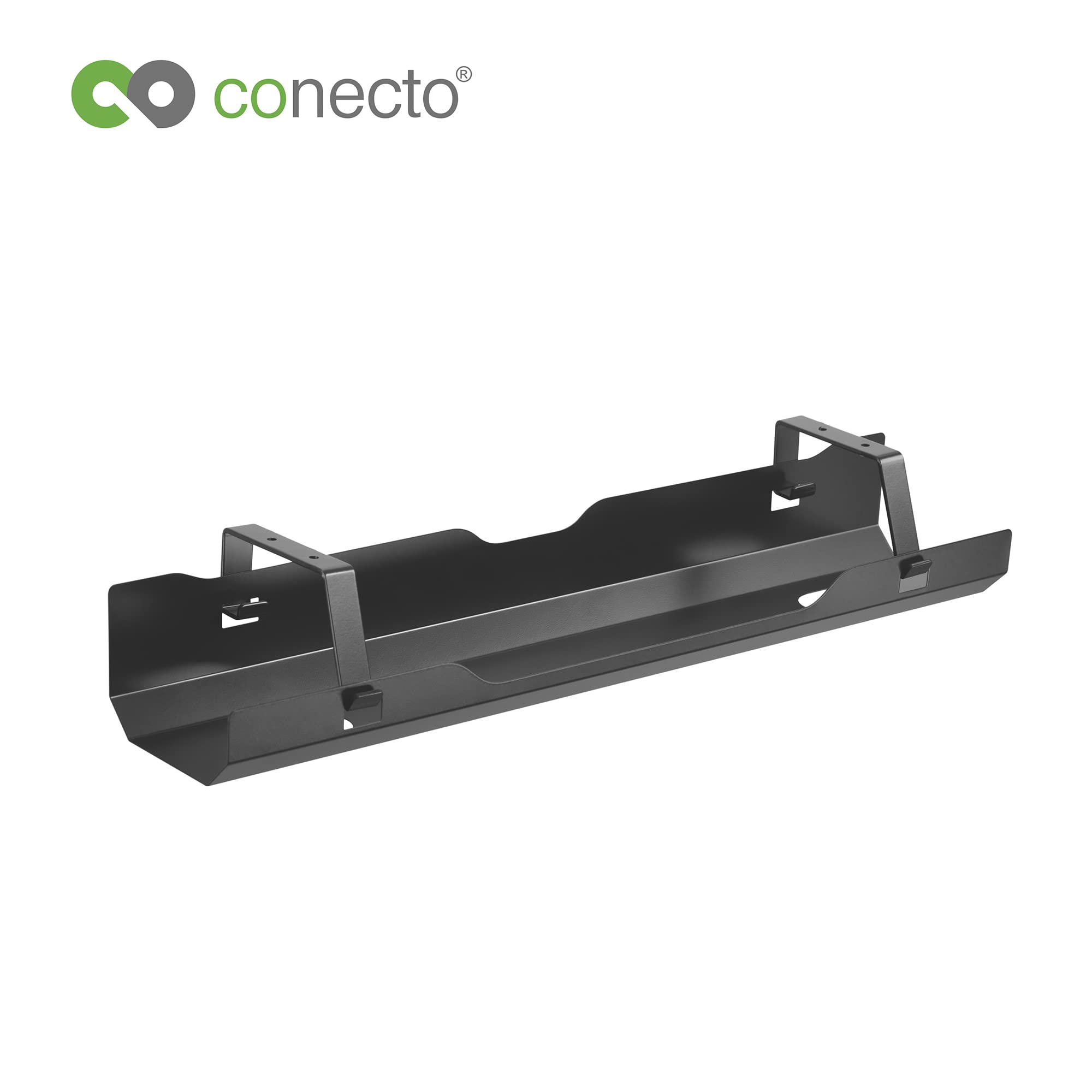 conecto Kabelhalterung für Schreibtische, Kabelmanagement mit Untertischmontage, schwarz, SA-CC50880