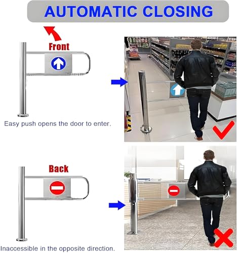 90° SwingGate – Porta di ingresso per negozi e negozi al dettaglio Migliorato per negozi e centri commerciali Design sinistro