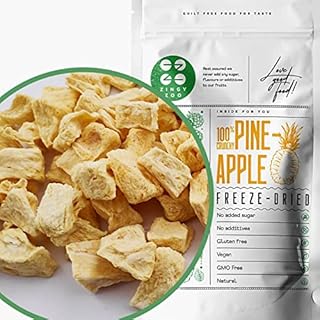 Freeze Dried Pineapple Pieces | Natural Raw Unsweetened Pineapple Chunks Freeze Dried Fruit | Pure Fruit Bites as Freeze Dried Candy from Fresh No Additives Instead Candied Pineapple | ZingyZoo