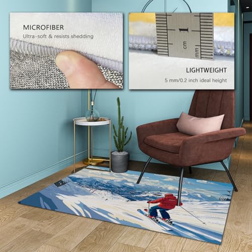 Tapis de ski antidérapant et lavable en flanelle douce