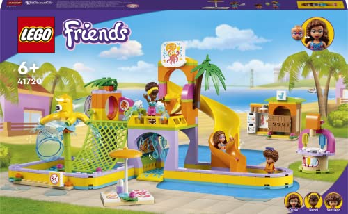 Image of LEGO 41720 Friends The Water Park, Summer Buildable Toy for 6 Year Olds with Mini Dolls, Slides and Aquarium, Birthday Gift Idea