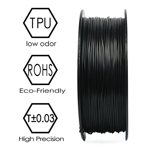 3D Best-Q Flexible Tpu 1.75Mm 3D Printer Filament, Dimensional Accuracy +/- 0.03 Mm, 1Kg Spool, 8 Color To Choose (Black) #TOP1