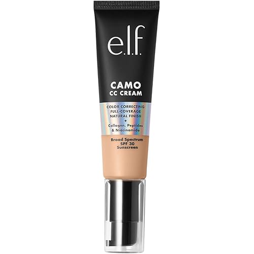 e.l.f. Camo CC Cream | Color Correcting Full Coverage Foundation with SPF 30 | Light 210 N | 1.05 Oz (30g)