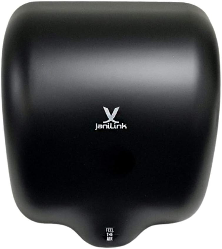 Typhoon Commercial Touchless Automatic Hand Dryer with Heater - Black