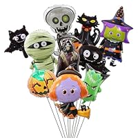 10PCS Halloween Balloons CHUNLINLAODA Halloween Party Decorations Kids Hallowee/n Party Decor Oversized Hallowe/en Balloon Hallow/een Foil Balloons Helium Quality Latex Balloo/ns (Multicolour A)