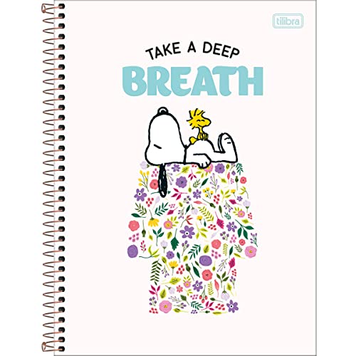 Caderno Espiral Capa Dura Universitário 10 Matérias Snoopy 160 Folhas - Take a Deep Breath - Tilibra 1 51LI2j7WXrL