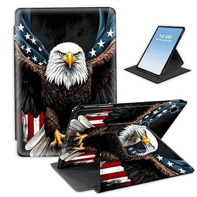 HGGJFLYX Case for Samsung Galaxy Tab A9 Tablet,360 Degree Rotating Multi-Angle Viewing Stand Fold Leather American Eagle Flag Tablet Cover 8.7" for Samsung Galaxy Tab A9,Auto Sleep/Wake