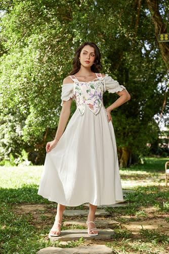 Image of Scarlet Darkness Corset Tops for Women Renaissance Costume Floral Lace Up Boned Bustier with Zip Purple Floral Size 16