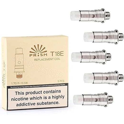 Ohm Boy - Compatible/Replacement Coils for Innokin Prism T18E Coil, KAL 1.7ohm Replacement Coils Work for Endura T22 Pro Vape Kit, T18E Starter Kit, T18E Pro Tank, Pack of 5, No Nicotine