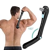 [Mango ajustable]: diseño de mango plegable de 180 grados que aumenta la longitud a 14,7 pulgadas, puedes afeitar el pelo trasero tú mismo. El mango largo ergonómico es totalmente extensible y ajustable. Esto te permite alcanzar fácilmente todas las zonas de tu espalda y afeitarte sin esfuerzo todos los pelos de la espalda.