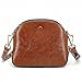 Mn&Sue Lightweight Small PU Leather Dome Purse Satchel Crossbody Bag Messenger Shoulder Handbag for Women (Brown)