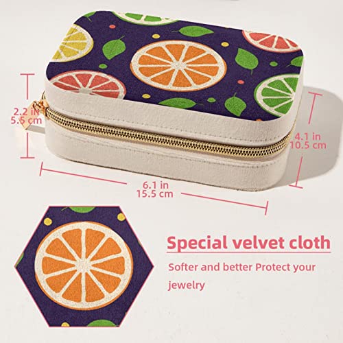 Boîte à bijoux de voyage fleur citron compacte pour bagues et colliers