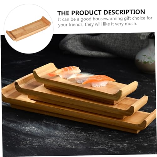 Plato de sushi pequeño de madera para sashimi miniatura 3