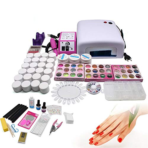 Nagelstudioset, uv-gelset, starterset, kunstnagelfrees, nagelstudioset met frees, uv-lamp, starterset, uv-gelset - Afbeelding 4
