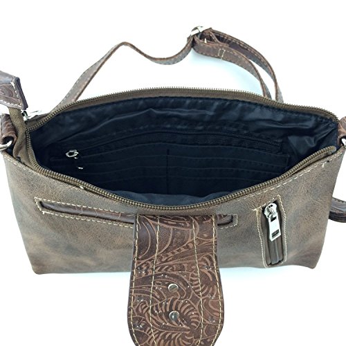 Justin West Floral Leather Turquoise Concho Rhinestone Messenger Bag Crossbody4