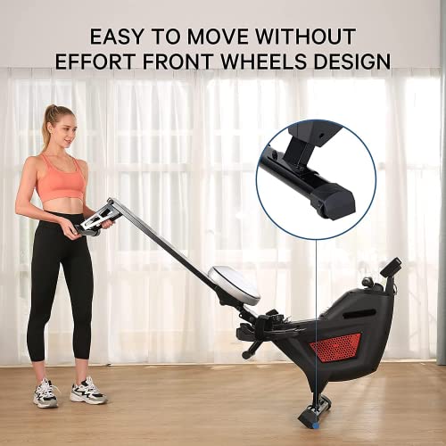 Rowing Machine Folding Magnetic Air Rowing Machines, Indoor Rower Machine For Home Use, 8 Levels Quiet Magnetic & Air Dual Resistance Foldable Rower For Exercise Gyms Training, 250 Lbs Max Weight #TOP5