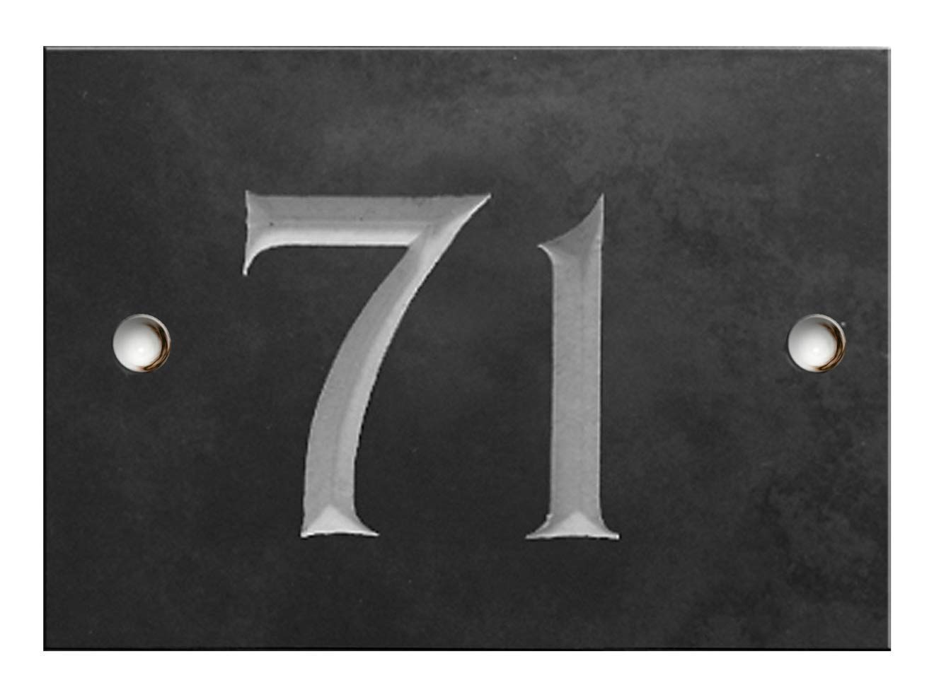 Engraved Slate House Number Sign - 1 to 99 (Select Your Number here) - Number 71 (Same Day Dispatch by 1st Class Post!!!) โ image 1