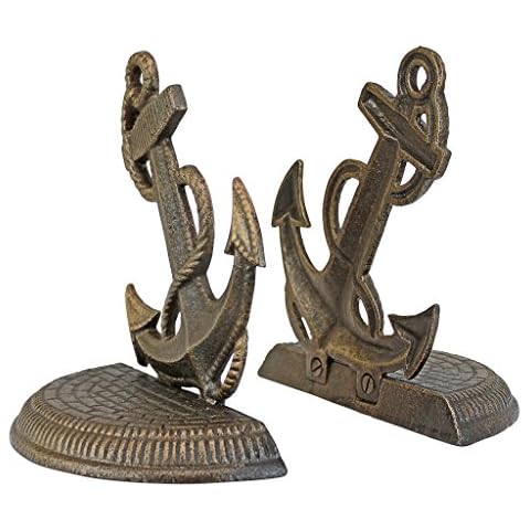 Sujetalibros escultóricos de Hierro Fundido Design Toscano Maritime Anchor Cover