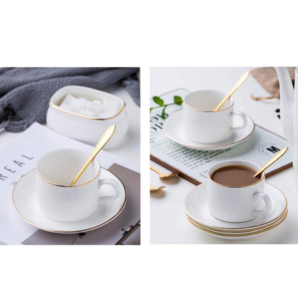 Ceramiczny biały Phnom Penh domowy zestaw filiżanek i spodków do kawy zestaw do herbaty zestaw do espresso 4-częściowy zestaw ekspres do kawy 150 ml
