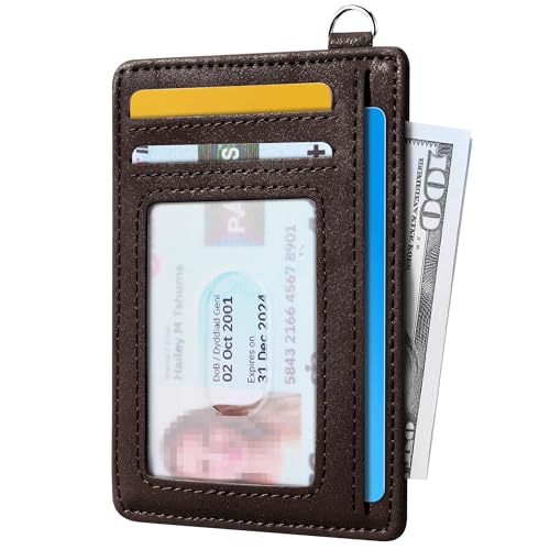 Image of Mayski Slim Wallet, Credit Card Holder for Women, Minimalist Front Pocket RFID Blocking Card Cases, Small Wallet Women Men(CH Coffee)