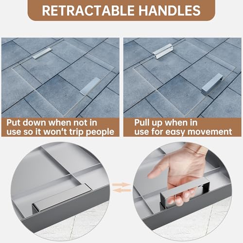 Image of 36x36 in Stainless Steel Invisible Manhole Cover with Handle
